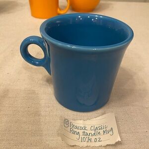 Fiesta Peacock Blue Ring Handle Mug 10 1/4 Oz